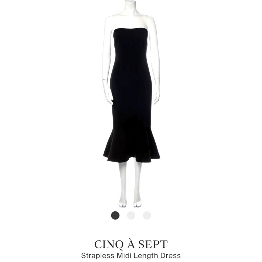 Cinq à Sept Black Strapless MIDI Length dress , size 2